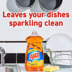 AJAX Triple Action Dish Liquid, 52 Oz, Orange, Carton Of 6 Bottles