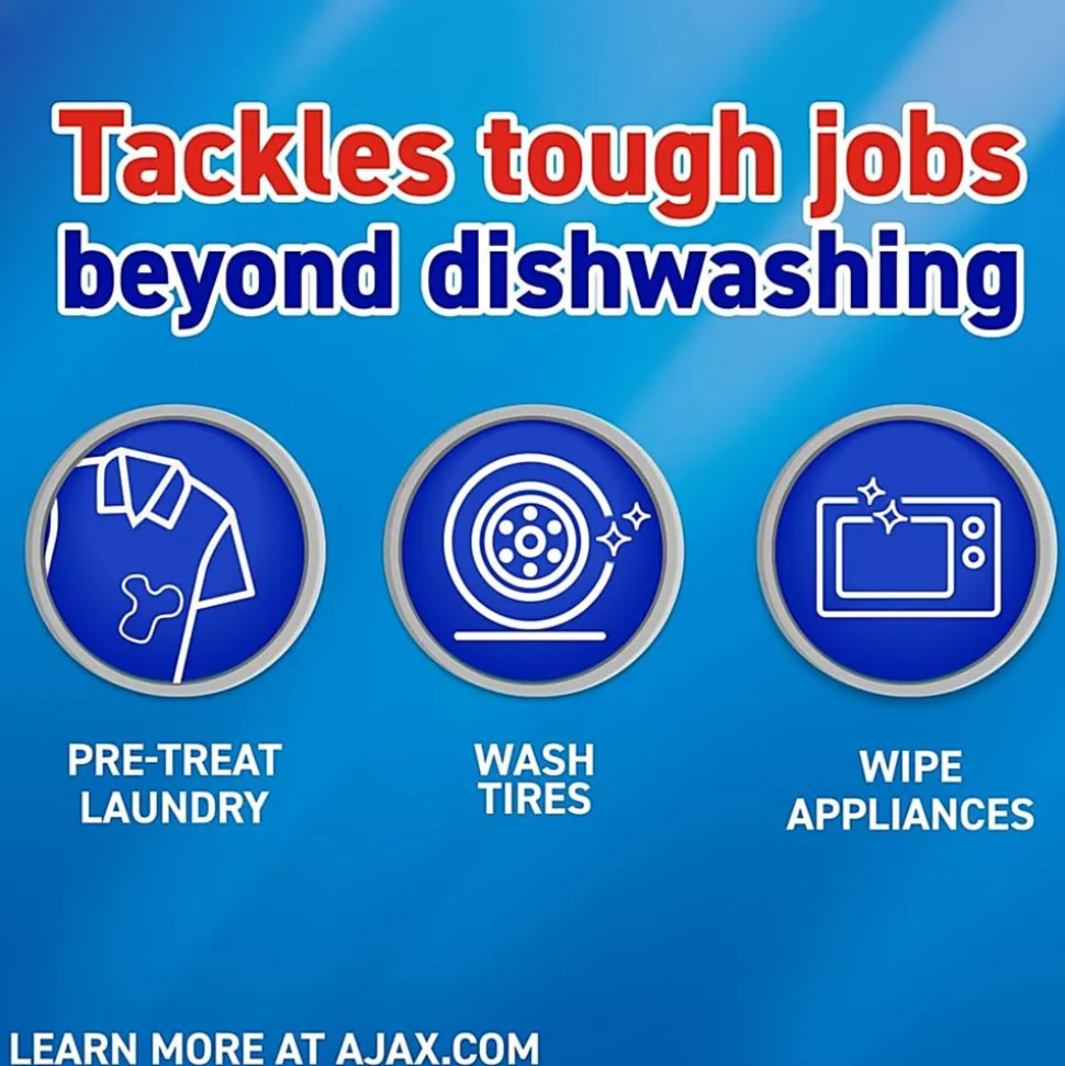 AJAX Triple Action Dish Soap - 90 fl oz (2.8 quart) - Orange Scent - Pleasant Scent, Phosphate-free, Kosher-free - Orange - 1 Each
