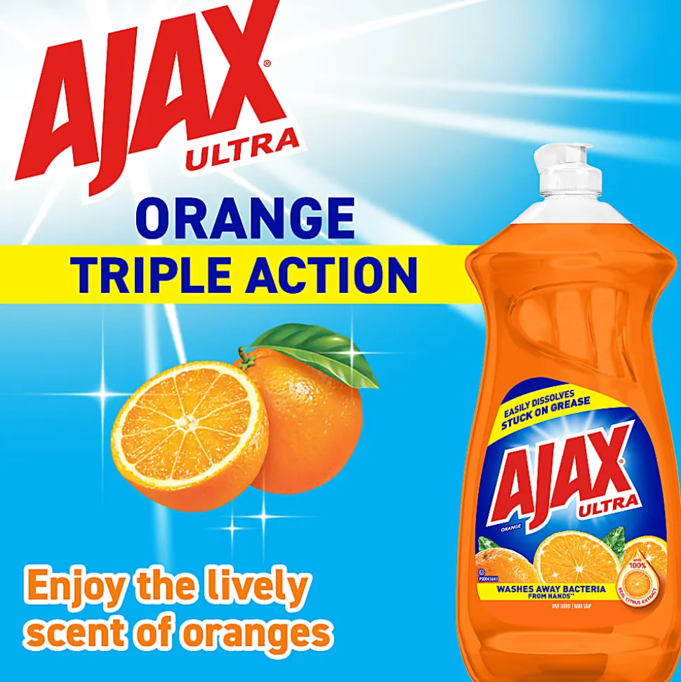 Ajax® Triple-Action Dishwashing Liquid, 52 Oz Bottle, Orange