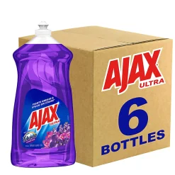 AJAX Ultra Liquid Dish Soap With Fabuloso, Lavender Scent, 52 Oz, Carton Of 6 Bottles