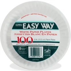 AJM Green Label Paper Plates, 6", White, Box Of 1,000 Plates