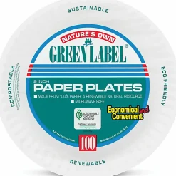 AJM Packaging Green Label Paper Plates, 9