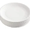 AJM Premium Gold Label® Coated Paper Plates, 9" Diameter, White, Pack Of 100