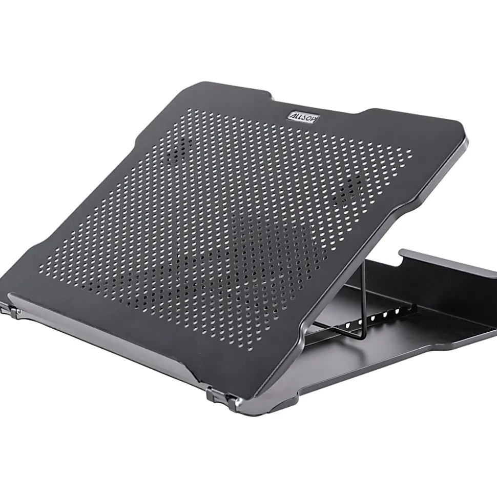 Allsop® Adjustable Metal Laptop Stand, 2-1/2"H x 13-7/16"W x 11-1/2"D, Black