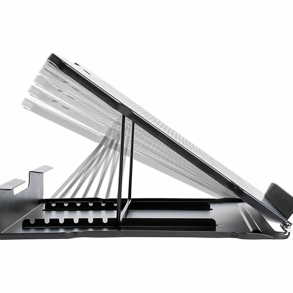 Allsop® Adjustable Metal Laptop Stand, 2-1/2"H x 13-7/16"W x 11-1/2"D, Black
