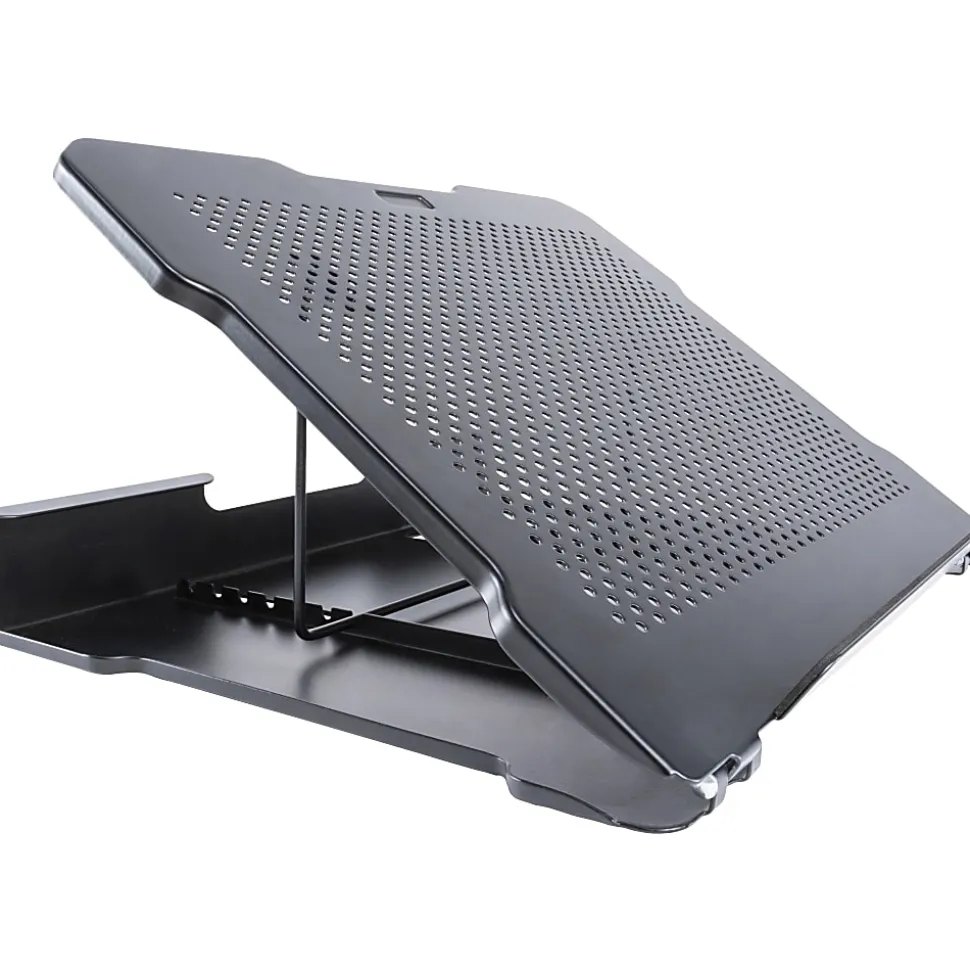 Allsop® Adjustable Metal Laptop Stand, 2-1/2"H x 13-7/16"W x 11-1/2"D, Black