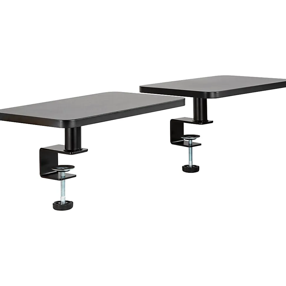 Allsop Ascend Metal/Wood Adjustable Monitor Stands, 5-3/4”H x 15”W x 9-1/4”D, Brown, Set Of 2 Stands
