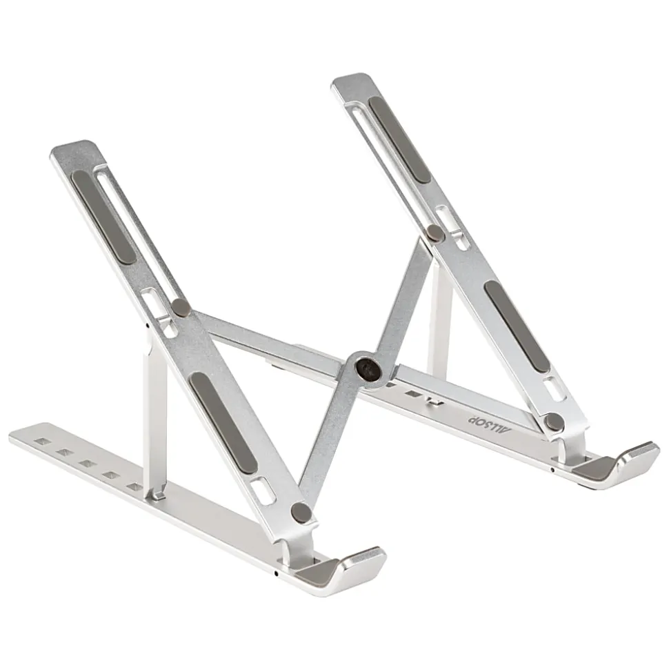 Allsop Compact Aluminum Laptop Stand, 6”H x 7”W x 9-5/8”D, Silver