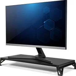 Allsop Dual-Height Lo Riser Monitor Stand For 32” Screen Support, 3”H x 24”W x 11-5/16”D, Black