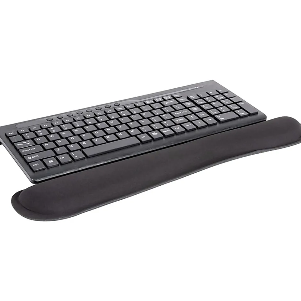 Allsop® Ergoprene Gel Wrist Rest, 4-13/16”L x 17-1/2”W x 1”H, Black, 30192