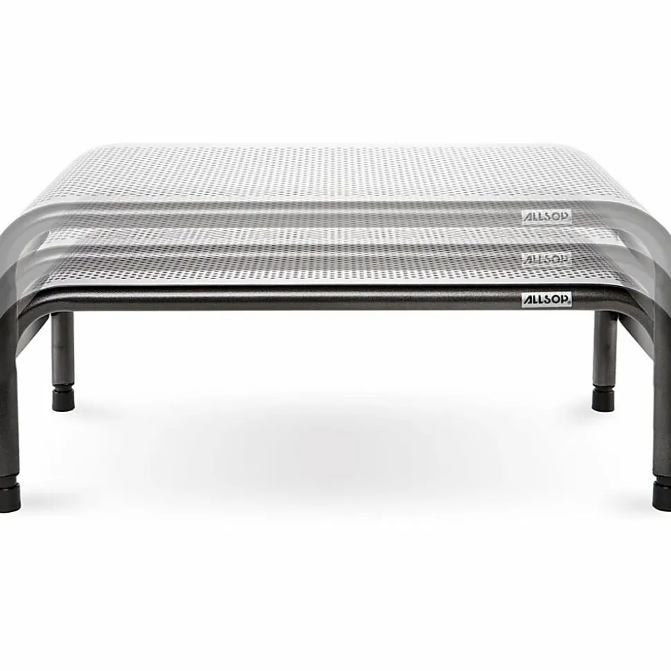 Allsop® Metal Art Ergo3 Adjustable Monitor Stand, 6"H-8"H x 18"W x 10"D, Black, 31630