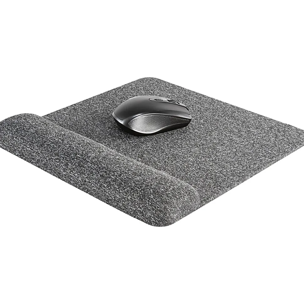 Allsop® Premium Plush Memory Foam Wrist Rest, Mousepad, 1-7/8"H x 11-5/8"W x 11-13/16"D, Gray