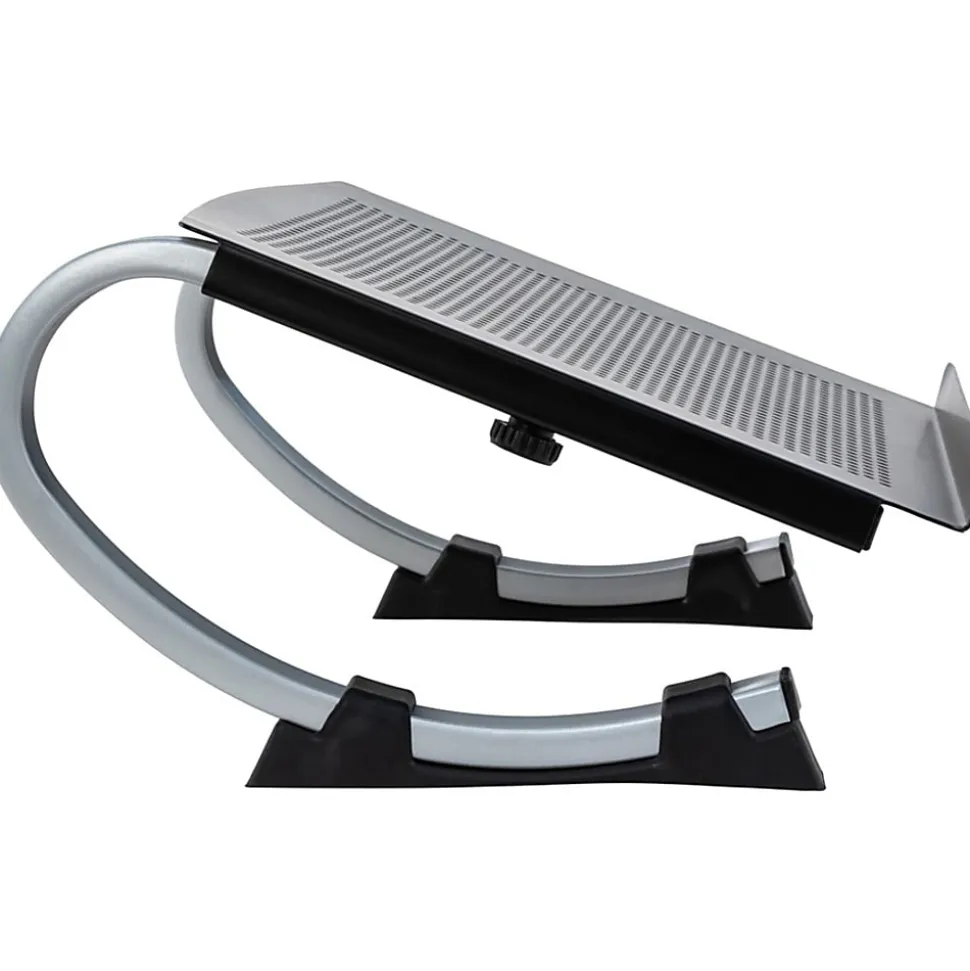 Allsop® Redmond Adjustable Curve Laptop Stand, 5”H x 14-3/4”W x 11-1/2”D, Black/Silver