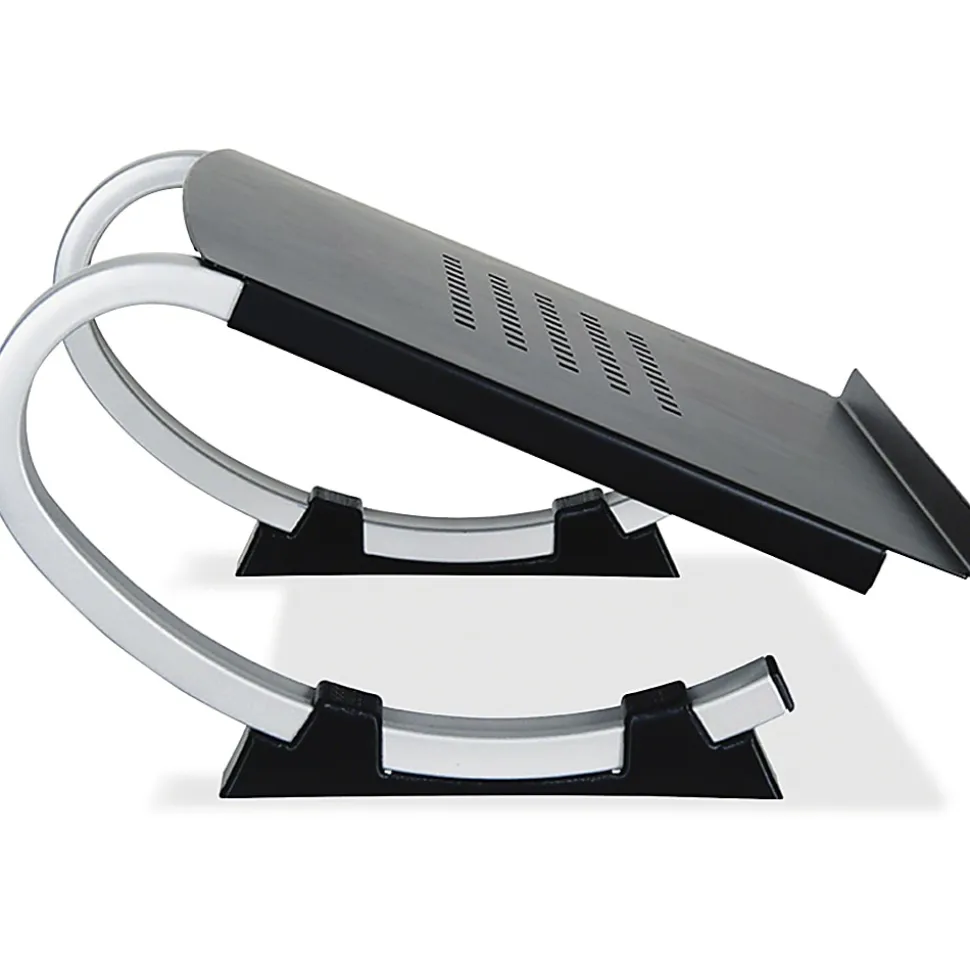 Allsop® Redmond Adjustable Curve Laptop Stand, 5”H x 14-3/4”W x 11-1/2”D, Black/Silver