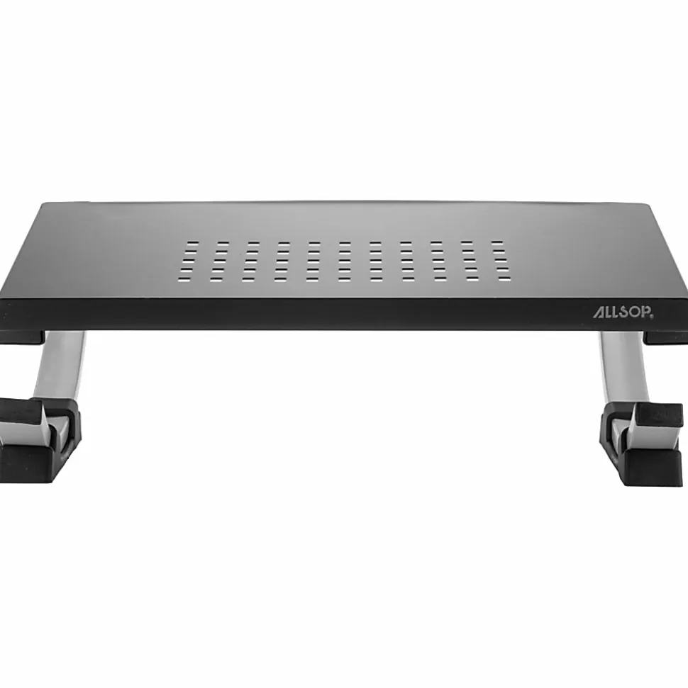 Allsop® Redmond Adjustable Curve Laptop Stand, 5”H x 14-3/4”W x 11-1/2”D, Black/Silver