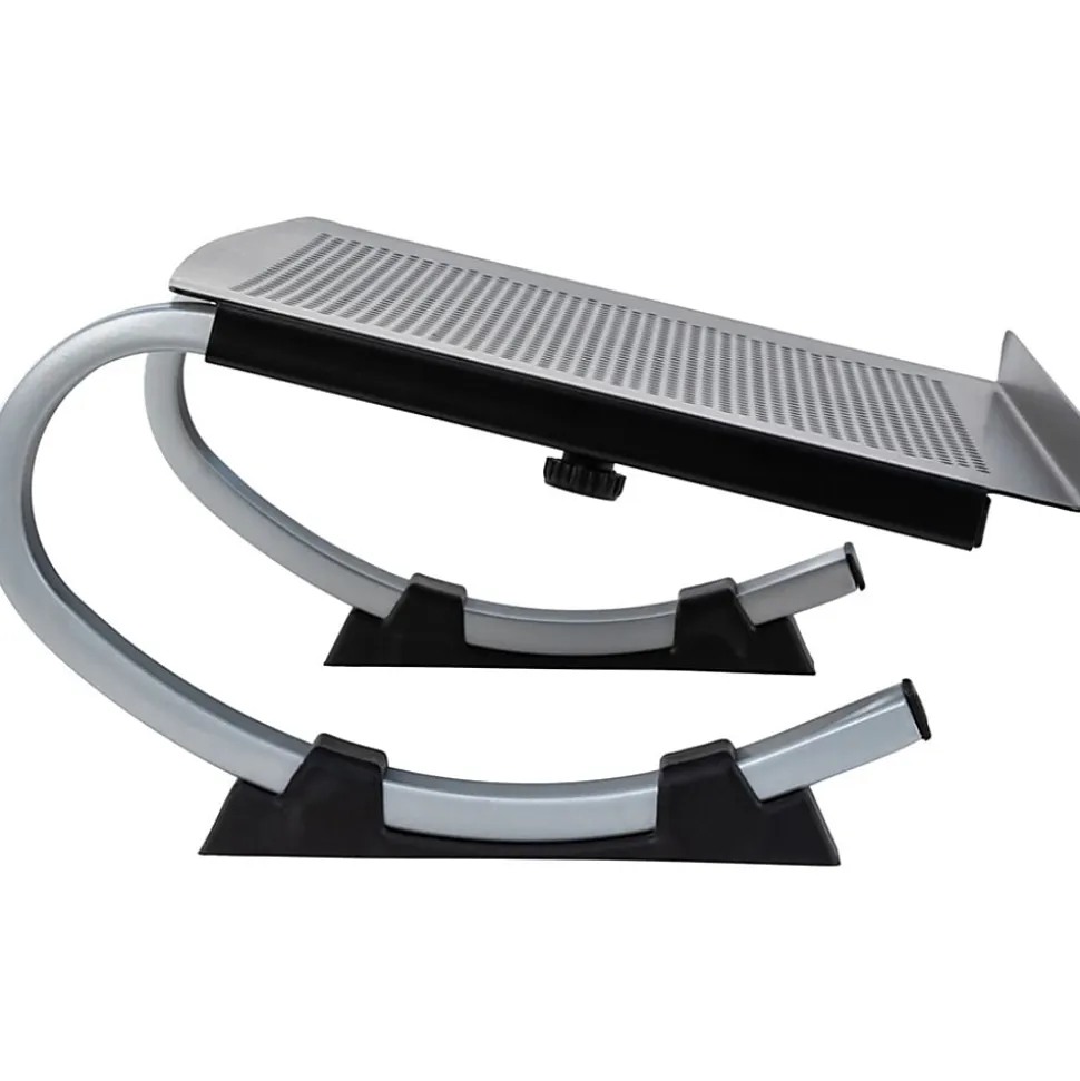 Allsop® Redmond Adjustable Curve Laptop Stand, 5”H x 14-3/4”W x 11-1/2”D, Black/Silver