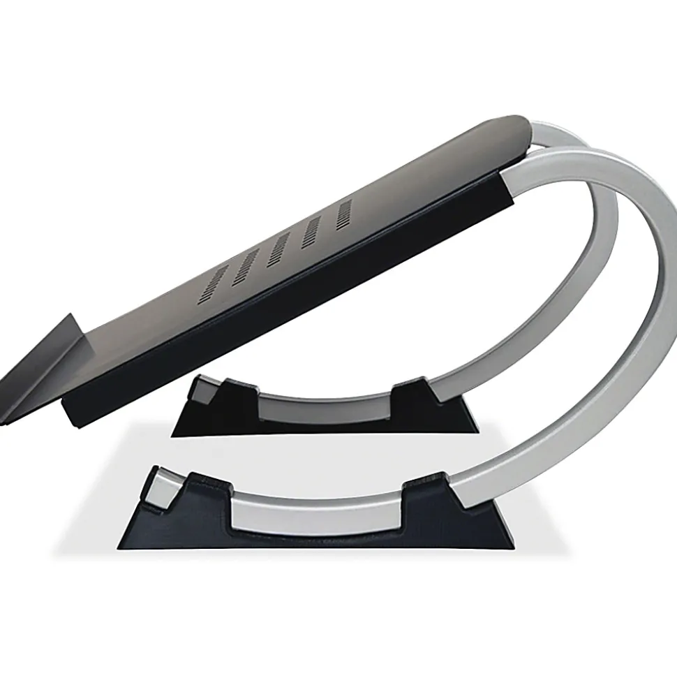 Allsop® Redmond Adjustable Curve Laptop Stand, 5”H x 14-3/4”W x 11-1/2”D, Black/Silver