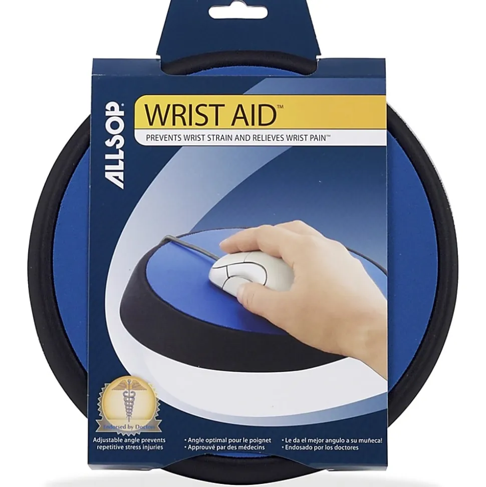 Allsop Wrist Aid Circular Mouse Pad, Blue