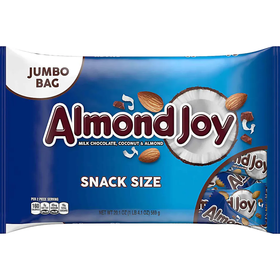 Almond Joy Snack Size Candy Bars, 20.1 Oz, Pack Of 2 Bags