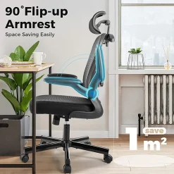 ALPHA HOME Adjustable Ergonomic Mesh High-Back Task Chair, Black