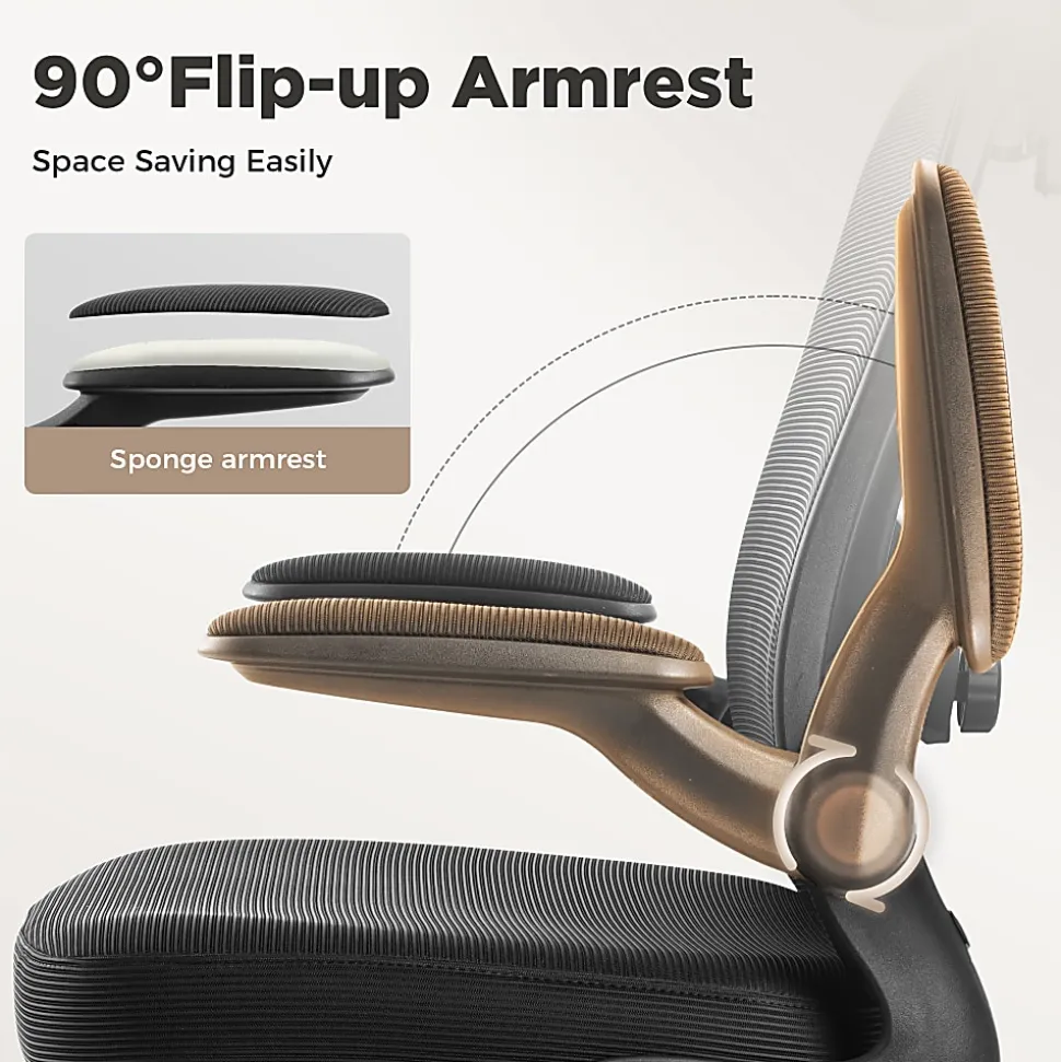 ALPHA HOME Mesh Swivel Office Task Chair with Armrest
