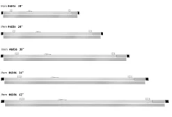Alpine AdirOffice Aluminum 30” Hanging Clamps, 2-9/16” x 31-5/8”, Silver, Pack Of 6 Clamps