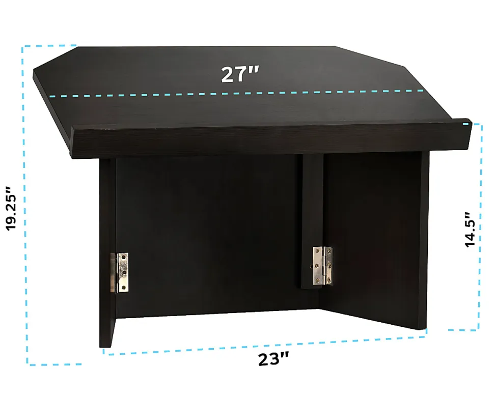 Alpine AdirOffice Foldable Tabletop Podium Lectern, 19”H x 27”W x 16”D, Black