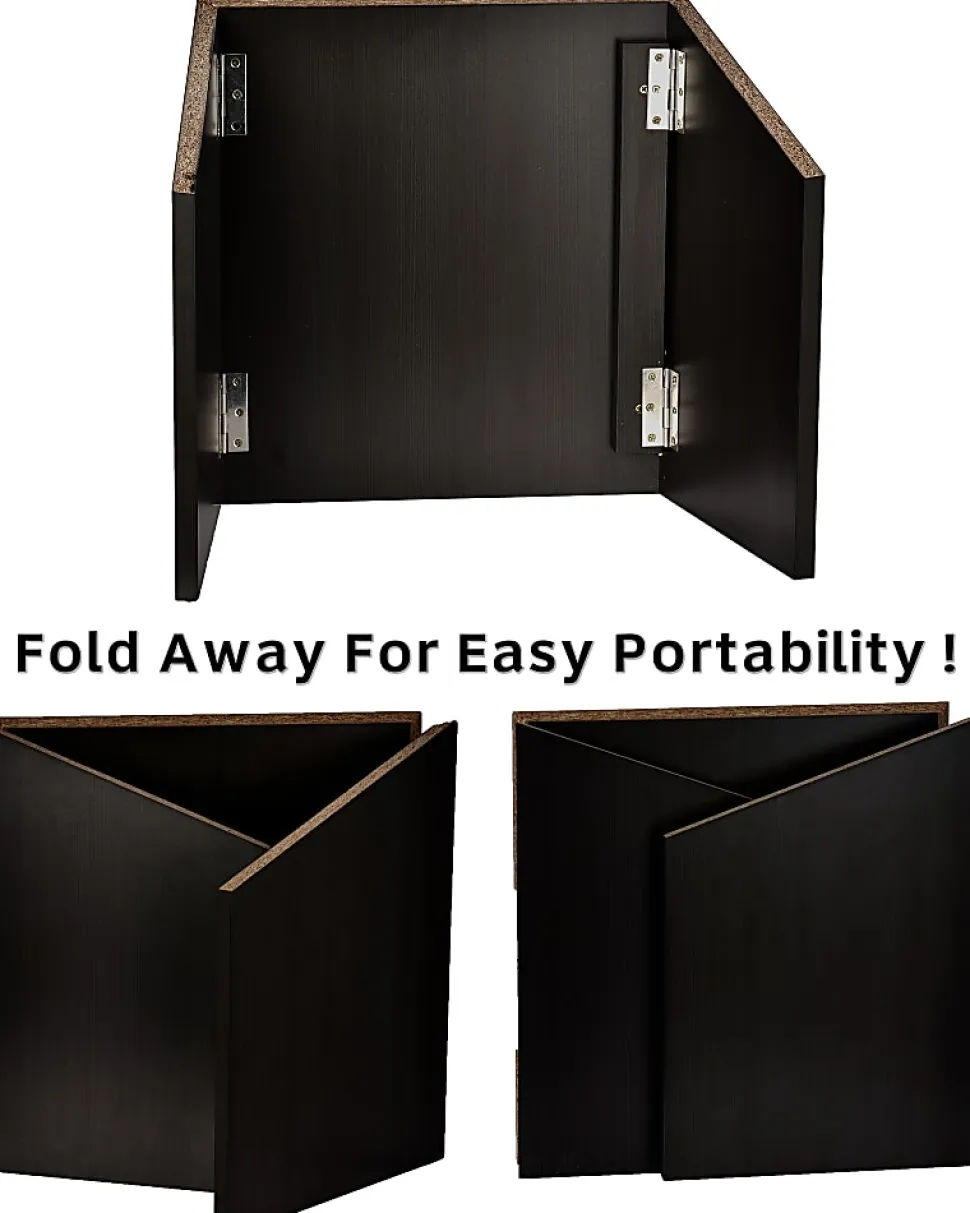 Alpine AdirOffice Foldable Tabletop Podium Lectern, 19”H x 27”W x 16”D, Black
