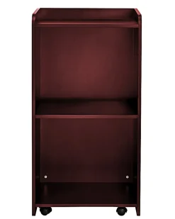 Alpine AdirOffice Hostess Floor Stand With Wheels, 46”H x 22-1/2”W x 16-9/16”D, Mahogany