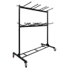 Alpine AdirOffice 1,000 Lb 2-Tier Steel Folding Chair Cart, 76-1/8"H x 67-3/4"W x 33-1/8"D, Black