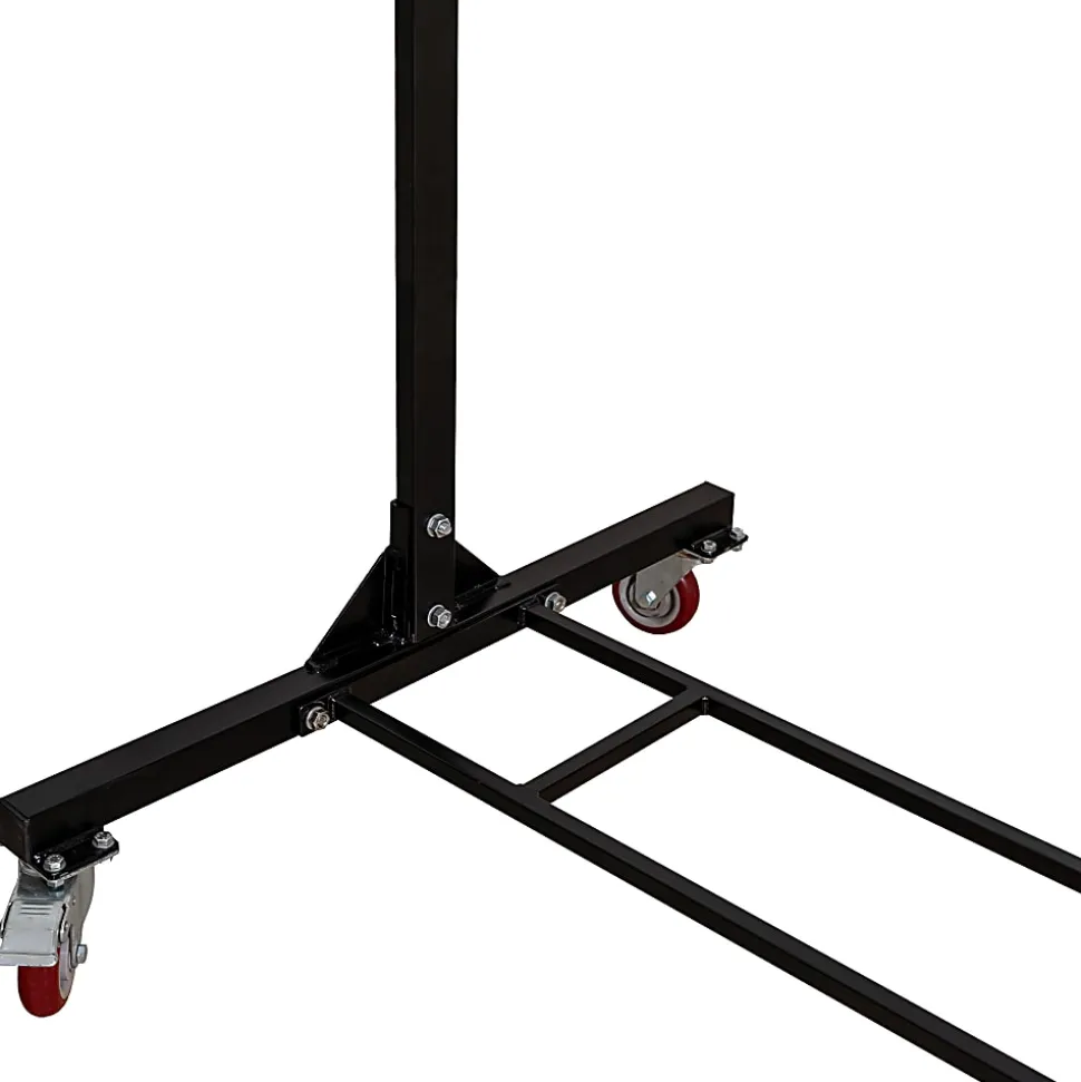 Alpine AdirOffice 1,000 Lb 2-Tier Steel Folding Chair Cart, 76-1/8"H x 67-3/4"W x 33-1/8"D, Black