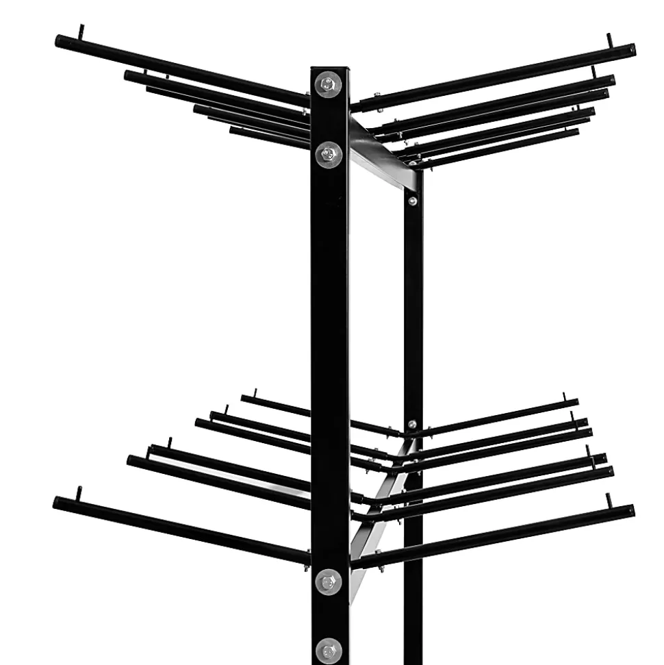 Alpine AdirOffice 1,000 Lb 2-Tier Steel Folding Chair Cart, 76-1/8"H x 67-3/4"W x 33-1/8"D, Black