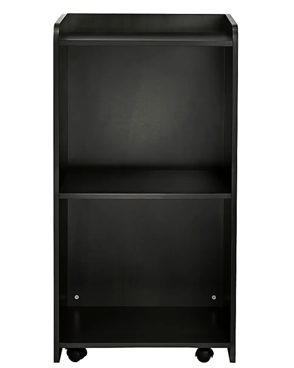 Alpine AdirOffice Mobile Presentation Floor Lectern Stand With Shelves, 46”H x 24”W x 17”D, Black