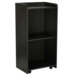 Alpine AdirOffice Mobile Presentation Floor Lectern Stand With Shelves, 46”H x 24”W x 17”D, Black