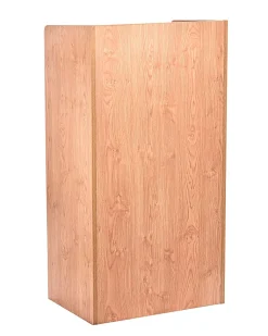 Alpine AdirOffice Mobile Presentation Floor Lectern Stand With Shelves, 46”H x 24”W x 17”D, Medium Oak