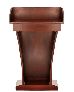 Alpine AdirOffice Stand-Up Floor Podium Lectern With Drawer And Storage Area, 43-5/16”H x 27-9/16”W x 14”D, Cherry