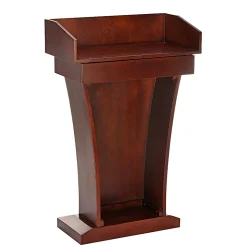 Alpine AdirOffice Stand-Up Floor Podium Lectern With Drawer And Storage Area, 43-5/16”H x 27-9/16”W x 14”D, Cherry