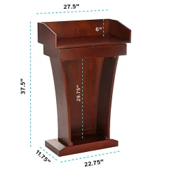 Alpine AdirOffice Stand-Up Floor Podium Lectern With Drawer And Storage Area, 43-5/16”H x 27-9/16”W x 14”D, Cherry