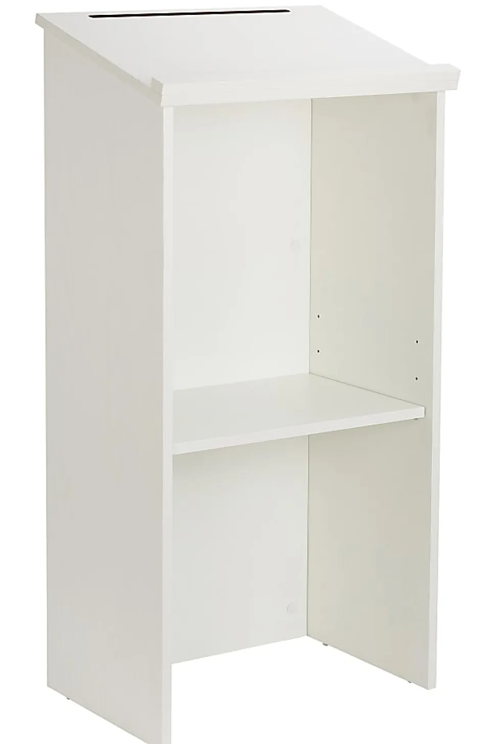 Alpine AdirOffice Stand-Up Floor Podium Lectern, 45-13/16”H x 23”W x 15”D, White