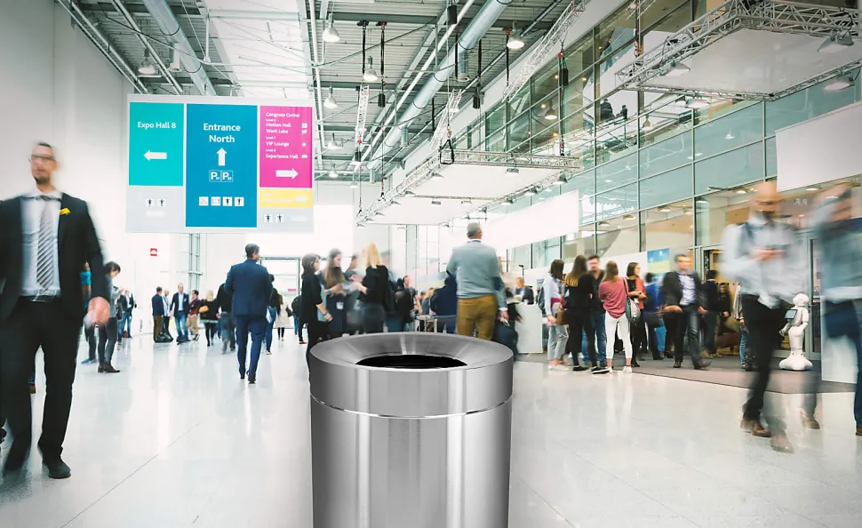 Alpine Commercial Indoor Trash Can, 50 Gallon, Stainless Steel