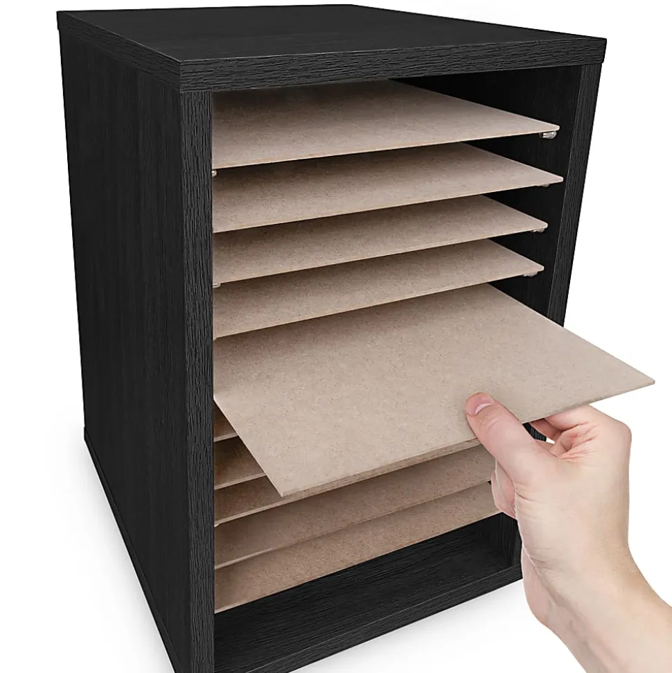 Alpine 11-Compartment Vertical File Organizer, 16-1/4"H x 10-3/4"W x 11-13/16"D, Black