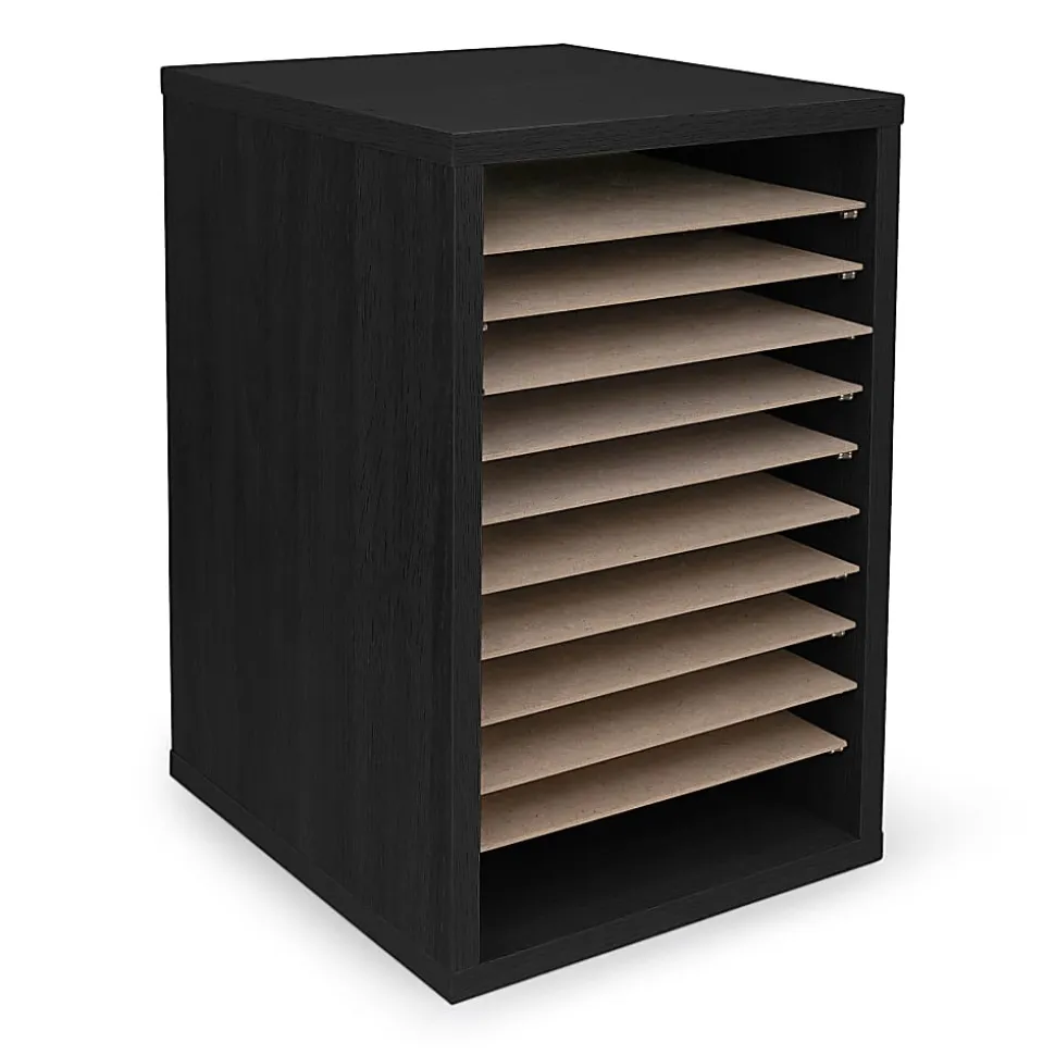Alpine 11-Compartment Vertical File Organizer, 16-1/4"H x 10-3/4"W x 11-13/16"D, Black