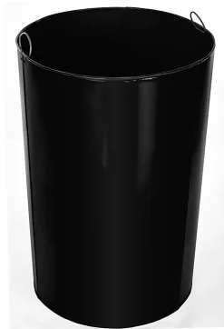 Alpine 38-Gallon Metal-Slatted Outdoor Commercial Trash Can, With Lid, Black
