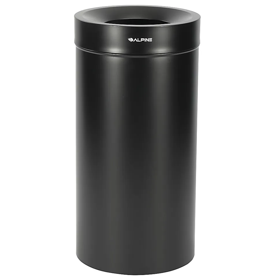 Alpine Industries Stainless Steel, Indoor Trash Can, 27 gallons, Black, 2/Pack (475-27L-BLK)