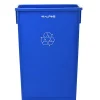 Alpine Industries Trash Can Recycle Bin With Drop Slot Lid, 23 Gallons, Blue