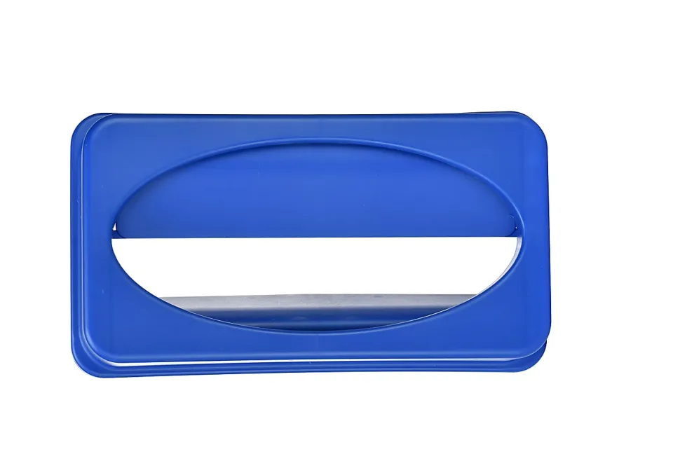 Alpine Industries Trash Can Recycle Bin With Drop Slot Lid, 23 Gallons, Blue