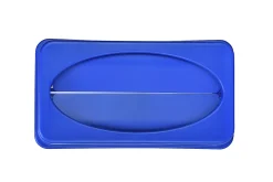 Alpine Industries Trash Can Recycle Bin With Drop Slot Lid, 23 Gallons, Blue