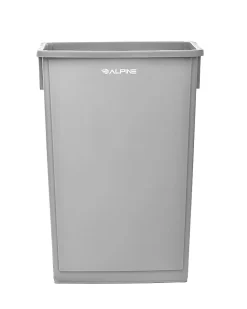 Alpine Industries Waste Basket Commercial Trash Cans, 23 Gallons, Gray, Pack Of 3 Cans