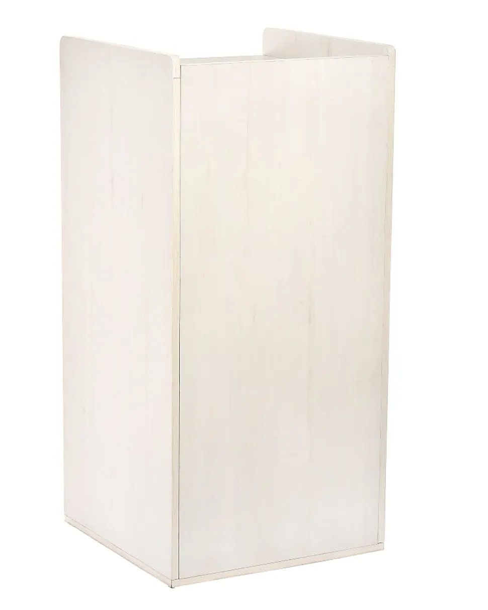 Alpine Industries Wood Commercial Tray Top Waste Enclosure Trash Receptacles, 40 Gallons, White, Pack Of 2 Receptacles