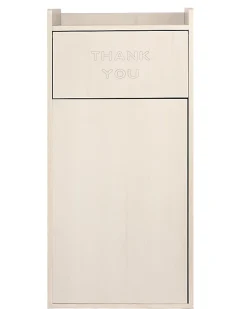 Alpine Industries Wood Commercial Tray Top Waste Enclosure Trash Receptacles, 40 Gallons, White, Pack Of 2 Receptacles